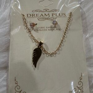 Angel Wing Necklace and Earring Set